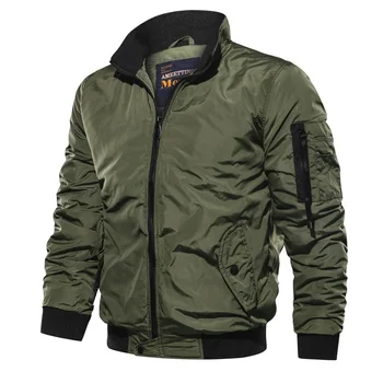 Осенне-зимняя мужская куртка-бомбер, повседневное пальто на молнии, Индивидуальная ветровка для бега трусцой, теплая куртка в стиле милитари