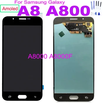 Super AMOLED ЖК-дисплей Для Samsung Galaxy A8 2015 A800 A8000 A800F ЖК-дисплей с Сенсорным экраном Дигитайзер В Сборе Замена