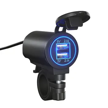 Универсальный адаптер зарядного устройства для телефона с двумя USB-разъемами Синего цвета Портативная зарядная розетка для автомобильного смартфона внедорожника RV Планшета