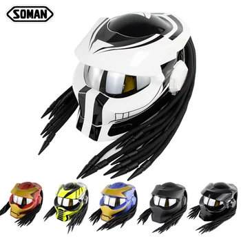 Мотоциклетный шлем Full Face Predator с одним объективом и двойным козырьком Casco Capacete Moto Predator Шлемы для мотоциклов