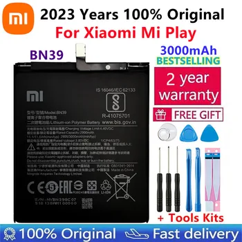 Xiao mi 100% оригинальный аккумулятор BN39 3000 мАч для Xiaomi Mi Play BN39, высококачественные сменные батарейки для телефона + инструменты