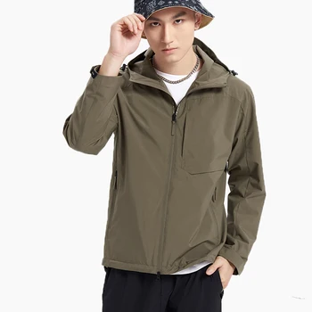 2023 Весенне-Осенняя Ветровка с капюшоном для Бега, Мужская куртка, Спортивные мужские Модные куртки для бега