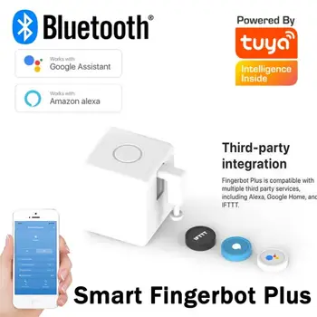 Tuya WiFi Bluetooth Smart Fingerbot Plus Schakelaar Бот Кнопочный Толкатель Afstandsbediening Умный Дом Голосовое Управление Работа С Alexa