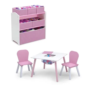 Комплект для детской комнаты Delta Children из 4 предметов, розовый / белый