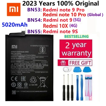 100% Оригинальный 5020 мАч BN53 BN54 BN55 Сменный Аккумулятор Для Xiaomi Redmi note 9 10 Pro 9S Redmi 10X 4G Bateria Аккумуляторы для телефонов