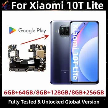 Материнская плата для Xiaomi Mi 10T Lite M2007J17G, Разблокированная Материнская плата, 128 ГБ, 256 ГБ ПЗУ, Чиповая логическая плата, Глобальная версия