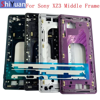 Корпус Средняя рамка, ЖК-панель Безель, панель Шасси для телефона Sony Xperia XZ3, Металлическая средняя рамка с клейкой наклейкой