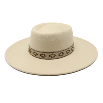 Женская кепка, шляпы для мужчин, фетровые фетровые шляпы, весна-осень, широкие поля с цепочкой, головной убор, дизайнерская винтажная часовня, пляжная свадебная картинка