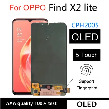 6,4 дюймовый OLED Для Oppo Find X2 Lite ЖК-дисплей с Сенсорным экраном и Цифровым Преобразователем В Сборе Для OPPO CPH2005 lcd find X2 Lite 5G Global