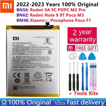 100% Оригинальная Сменная Батарея BM4E BN56 BN62 Для Xiaomi Mi Redmi Note 9 9T 9A 9C Pocophone Poco F1 POCO M2 Pro M3 Батареи