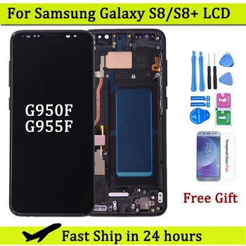 Для Samsung Galaxy S8 S8 plus G950 G950F G955fd G955F G955 ЖК-дисплей С Сенсорным экраном Дигитайзер Для Galaxy S8 + ЖК-дисплей с Рамкой
