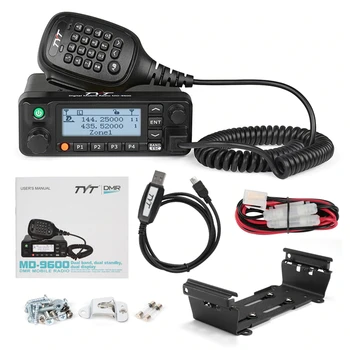 DMR Цифровой Мобильный автомобильный Приемопередатчик Радио для TYT MD9600 50 Вт двухдиапазонный GPS, Установленный на автомобиле MD-9600