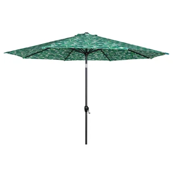 БУССАК 11-футовый Пальмовый Круглый Открытый наклонный зонт для патио с рукояткой, Семейный зонт от солнца во дворе, зонтики для патио