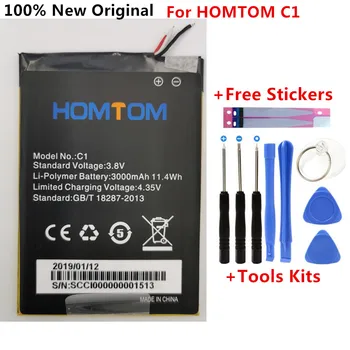 100% Новый оригинальный аккумулятор HOMTOM C1 3000 мАч для Homtom C1 Bateria Batterie, аккумуляторы для мобильных телефонов + бесплатные инструменты