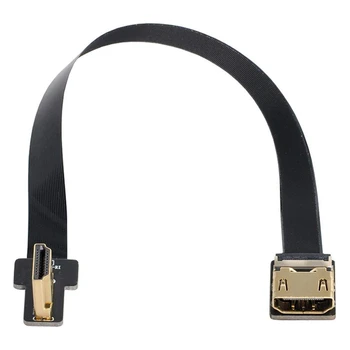 FPV HDMI Кабель с левым углом наклона 90 градусов HDMI от мужчины к женщине FPC Плоский кабель для HDTV мультикоптерной аэрофотосъемки