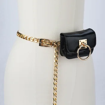 Поясная сумка с металлической цепочкой в стиле панк для женщин, роскошная дизайнерская брендовая поясная цепочка, джинсовое платье, женское модное украшение на пояс