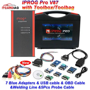 Iprog Pro IPROG + V87 Полный программатор ключа ECU Поддержка IMMO/Сброс подушки безопасности/Коррекция пробега 3 в 1 Замена Carprog Digiprog3 Tango