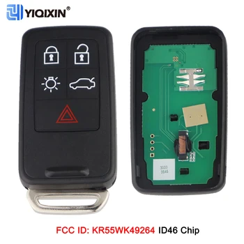 YIQIXIN 433 МГц 5 Кнопок Smart Key Remote Card Для Volvo XC60 S60L V40 S80 XC70 S60 V60 Cross Country ID46 Чип KR55WK49264 Брелок