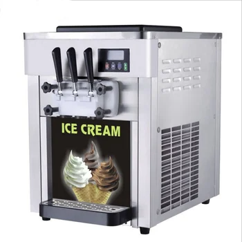автоматический автомат по продаже мягкого мороженого на столе из нержавеющей стали