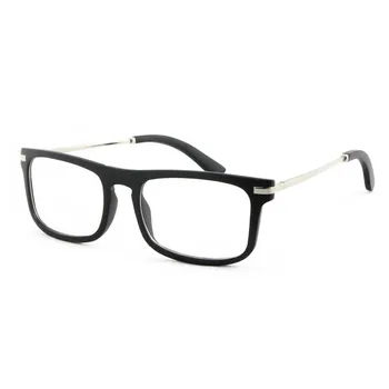 Дизайнерские очки с прозрачными линзами, квадратные очки из металла и дерева, очки в ламинированной оправе из черного дерева для мужчин