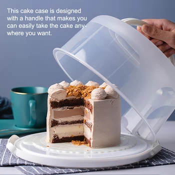 10-дюймовый ящик для хранения торта на День рождения с ручкой, Портативная Переносная Подставка для тортов, Десертный кейс, Контейнерные Аксессуары