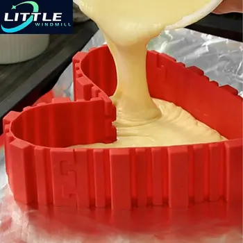 Новейшая силиконовая форма для торта из четырех частей, бесплатная комбинированная форма для выпечки торта, складывающаяся однотонная форма, соединенная с панелью