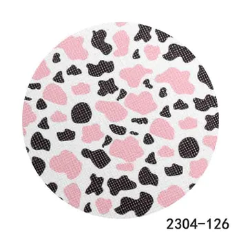 Принтованный розовый и черный арбуз с рисунком коровьего леопарда из искусственной кожи 30x136 см/рулон для бантов для волос 